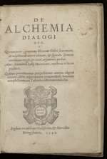 De alchemia dialogi duo. Sententia. Lignum vitae