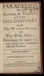 Aurora, & treasure of the philosophers. The water-stone of the wise men