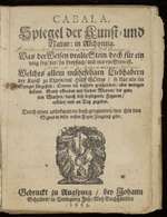 Cabala, Spiegel der Kunst- und Natur: in Alchymia