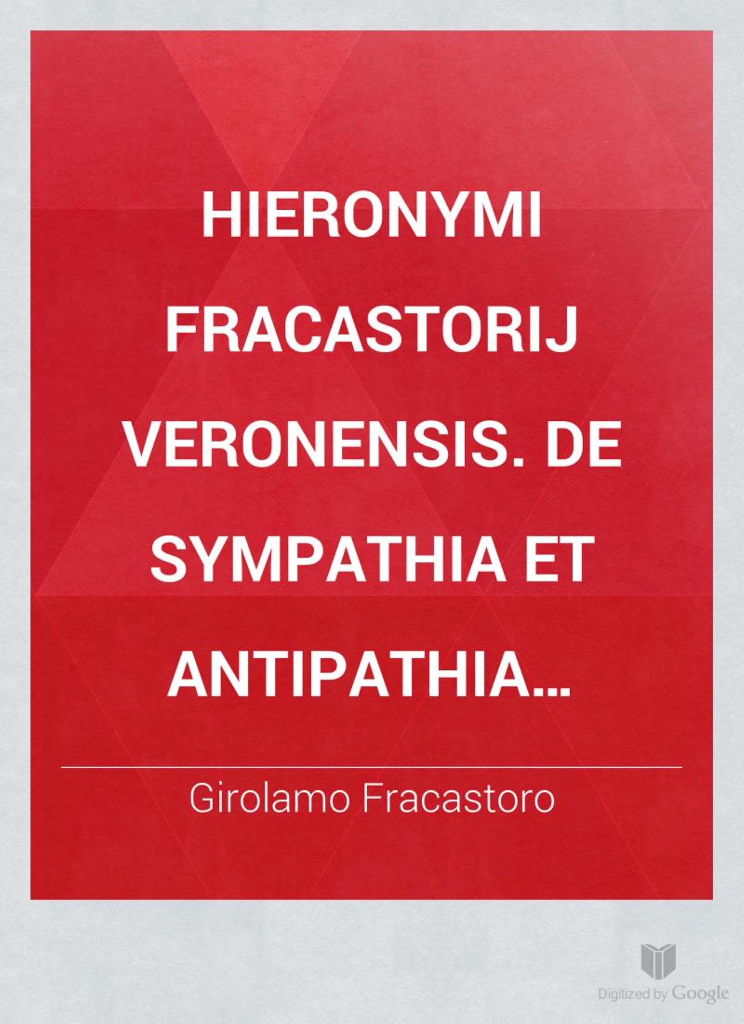 De Sympathia et Antipathia Rerum