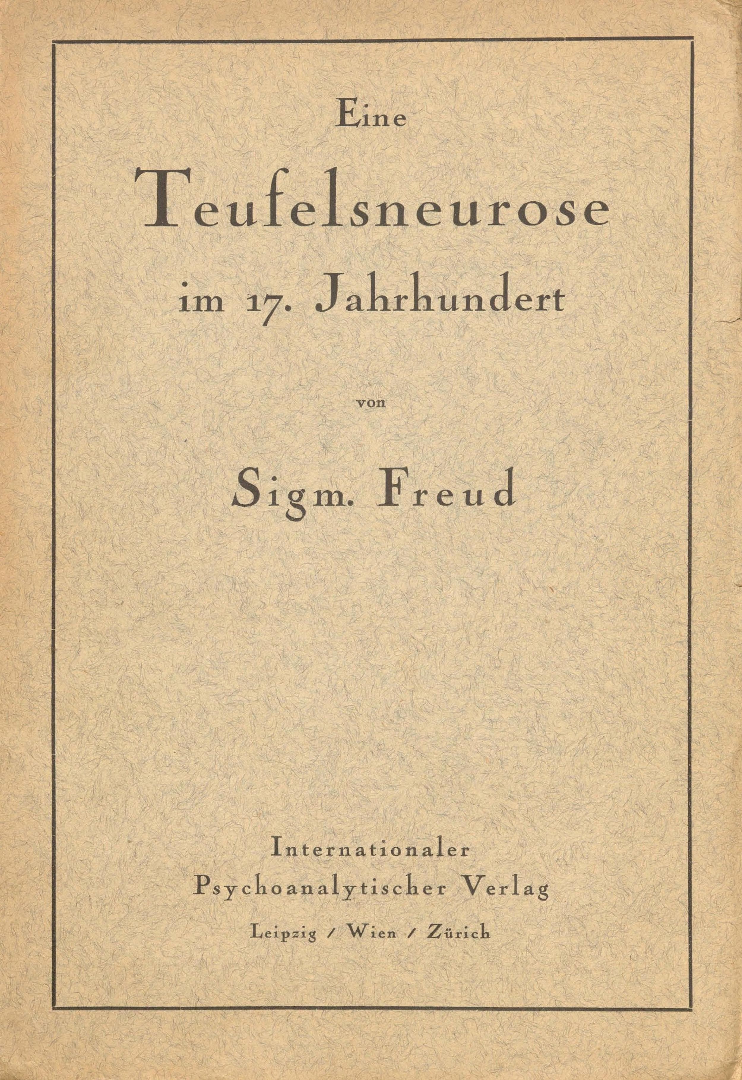 Eine Teufelsneurose im siebzehnten Jahrhundert