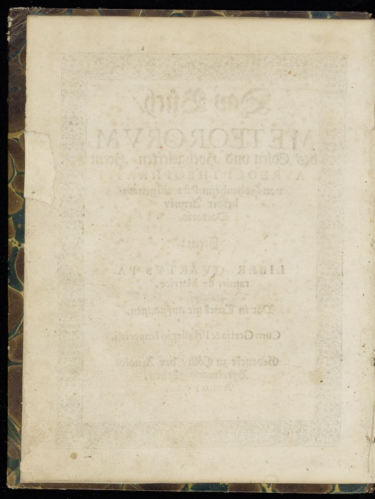 Das Buoch, meteororum. Liber quartus paramiri de matrice