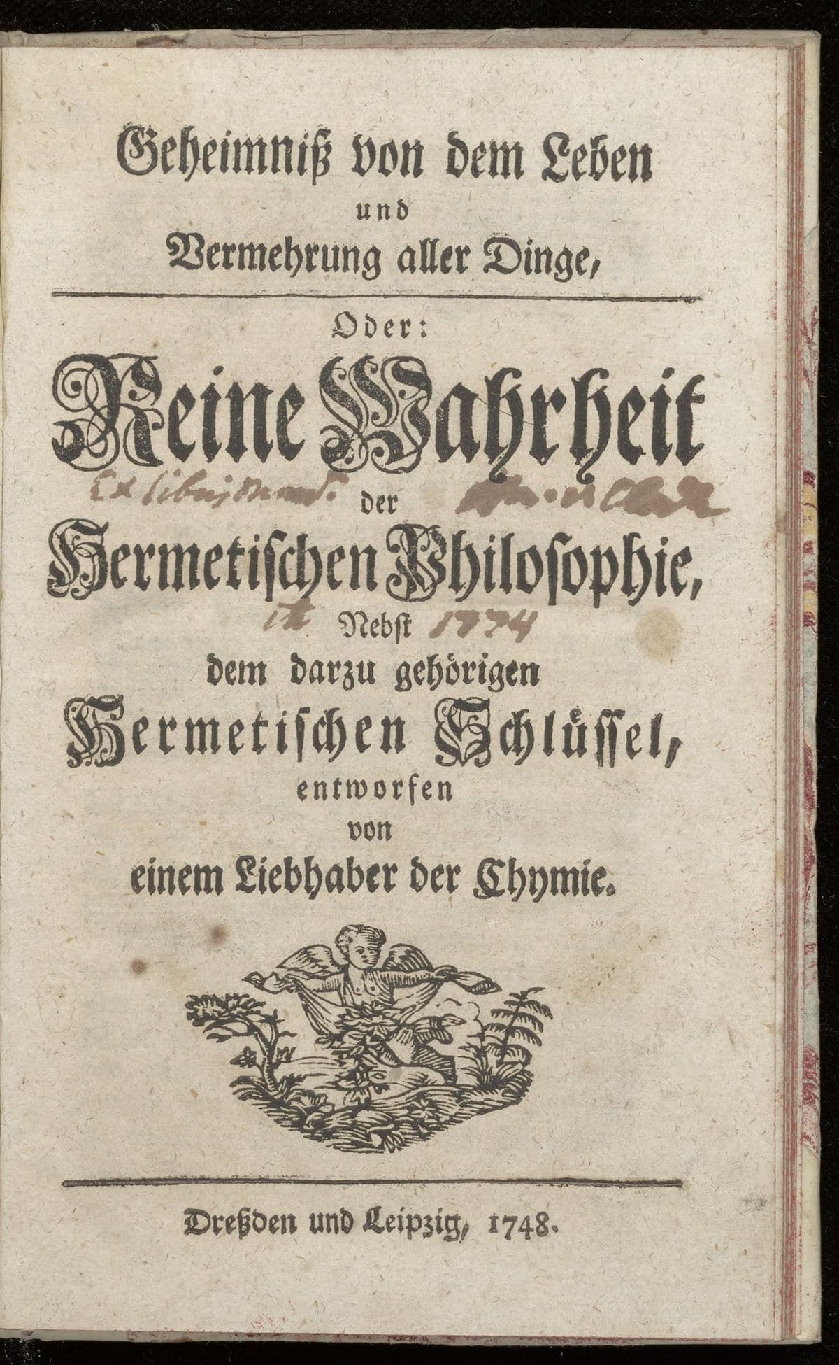 Geheimniss von dem Leben und Vermehrung aller Dinge