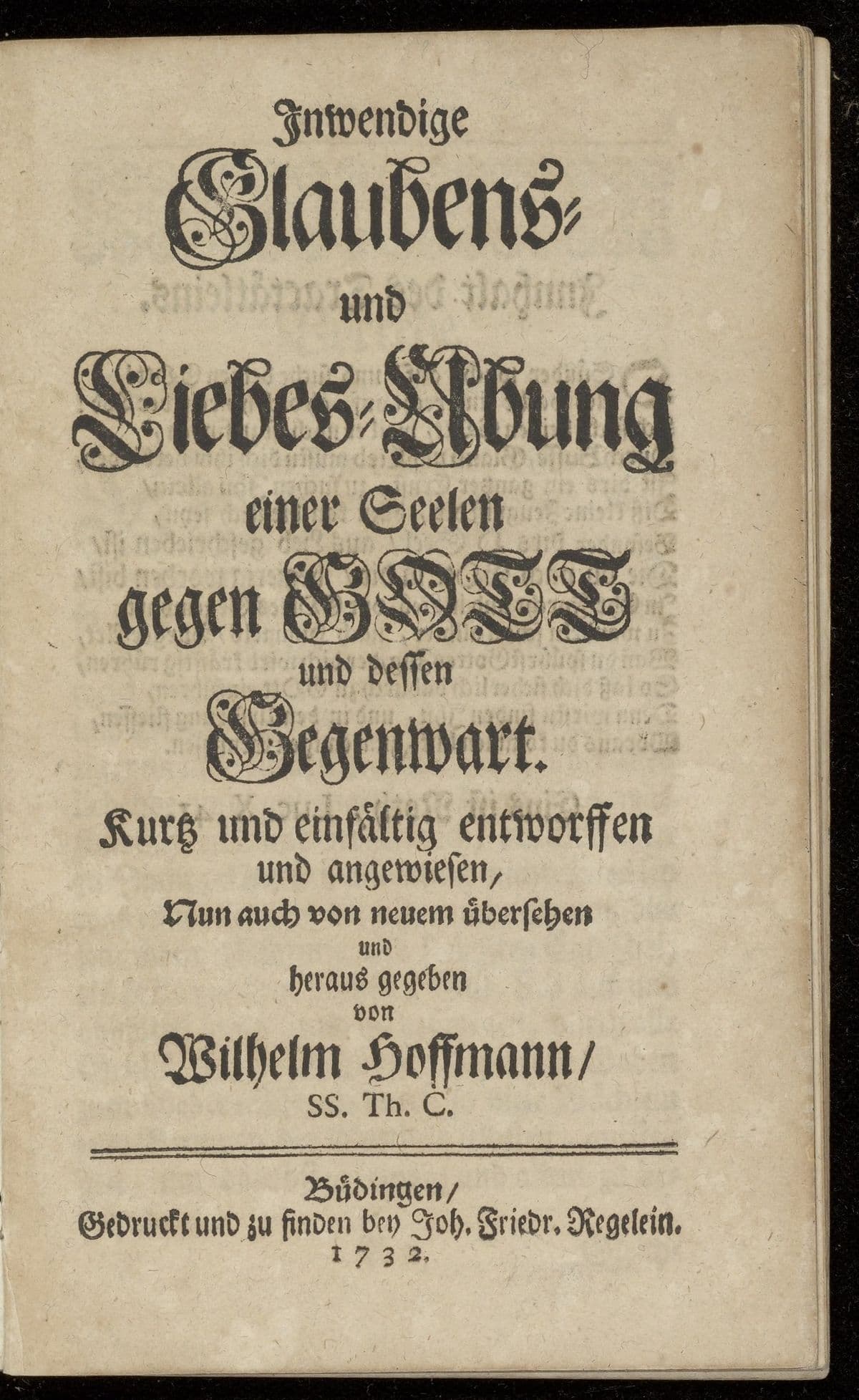 Inwendige Glaubens- und Liebes-Uebung einer Seelen