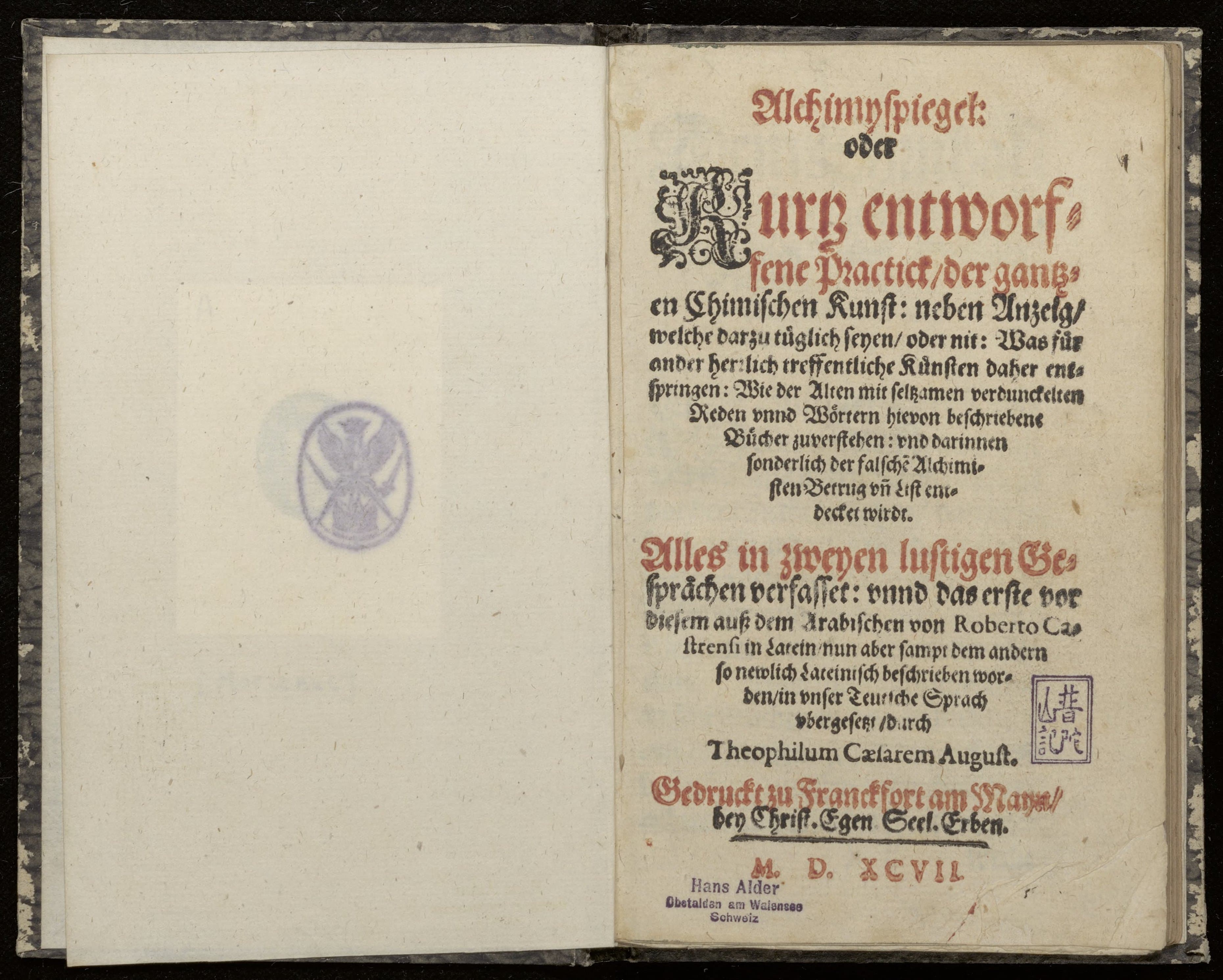 Alchimyspiegel: oder kurz entworffene Practick, der gantzen chimischen Kunst