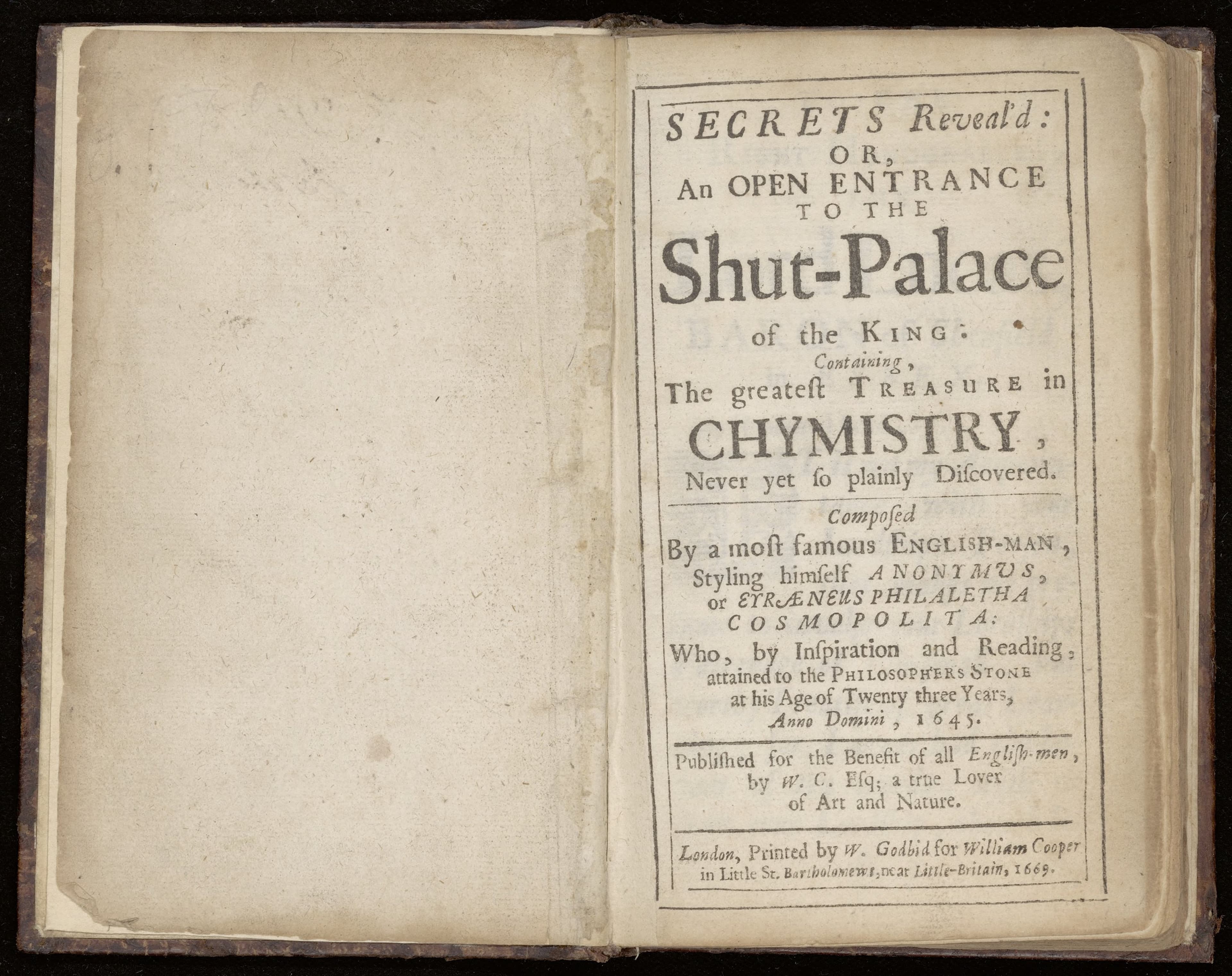 Secrets reveal'd: or, an open entrance to the shut palace