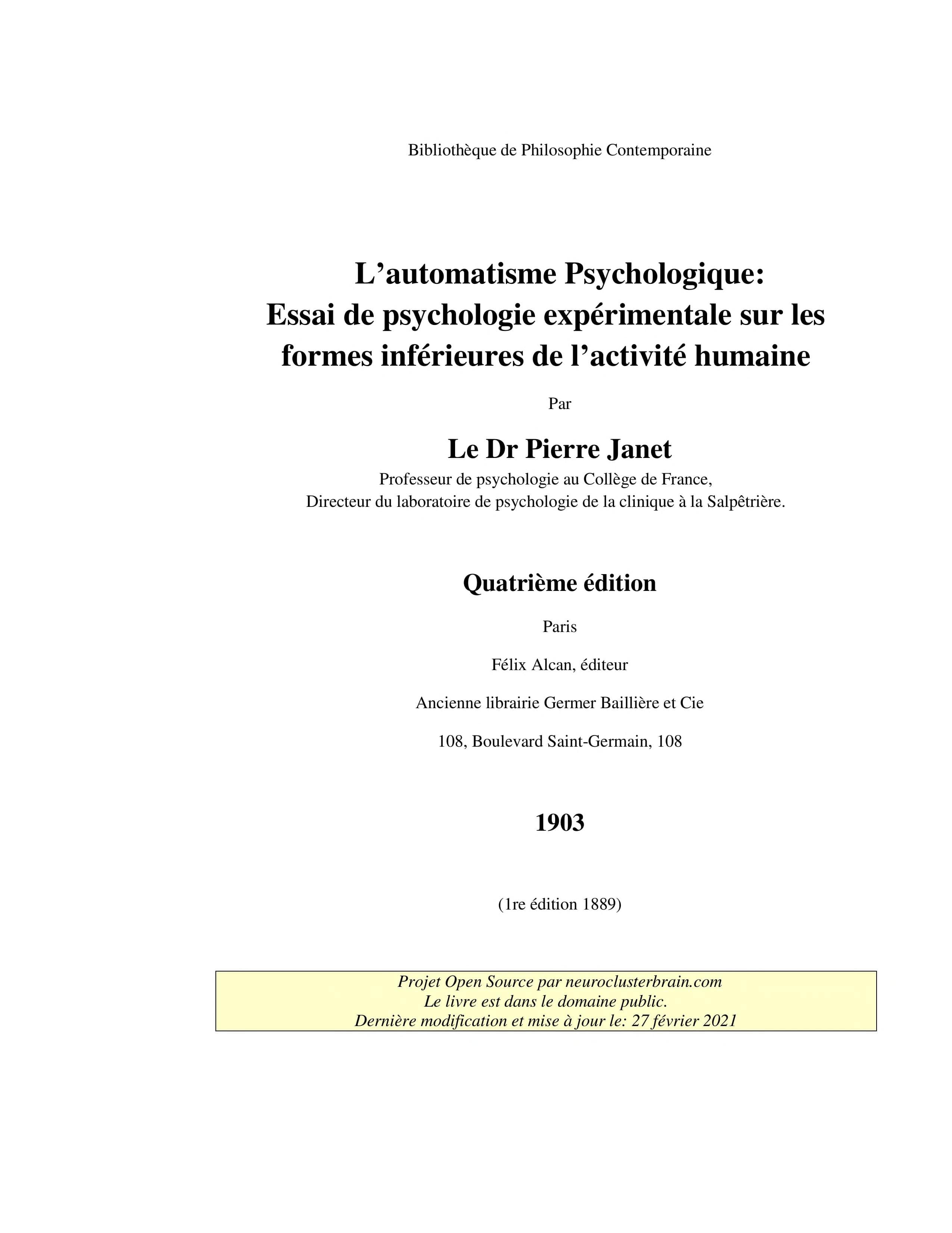 L'automatisme psychologique
