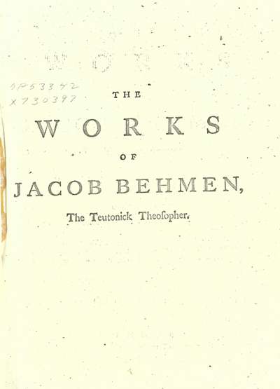 Works of Jacob Behmen